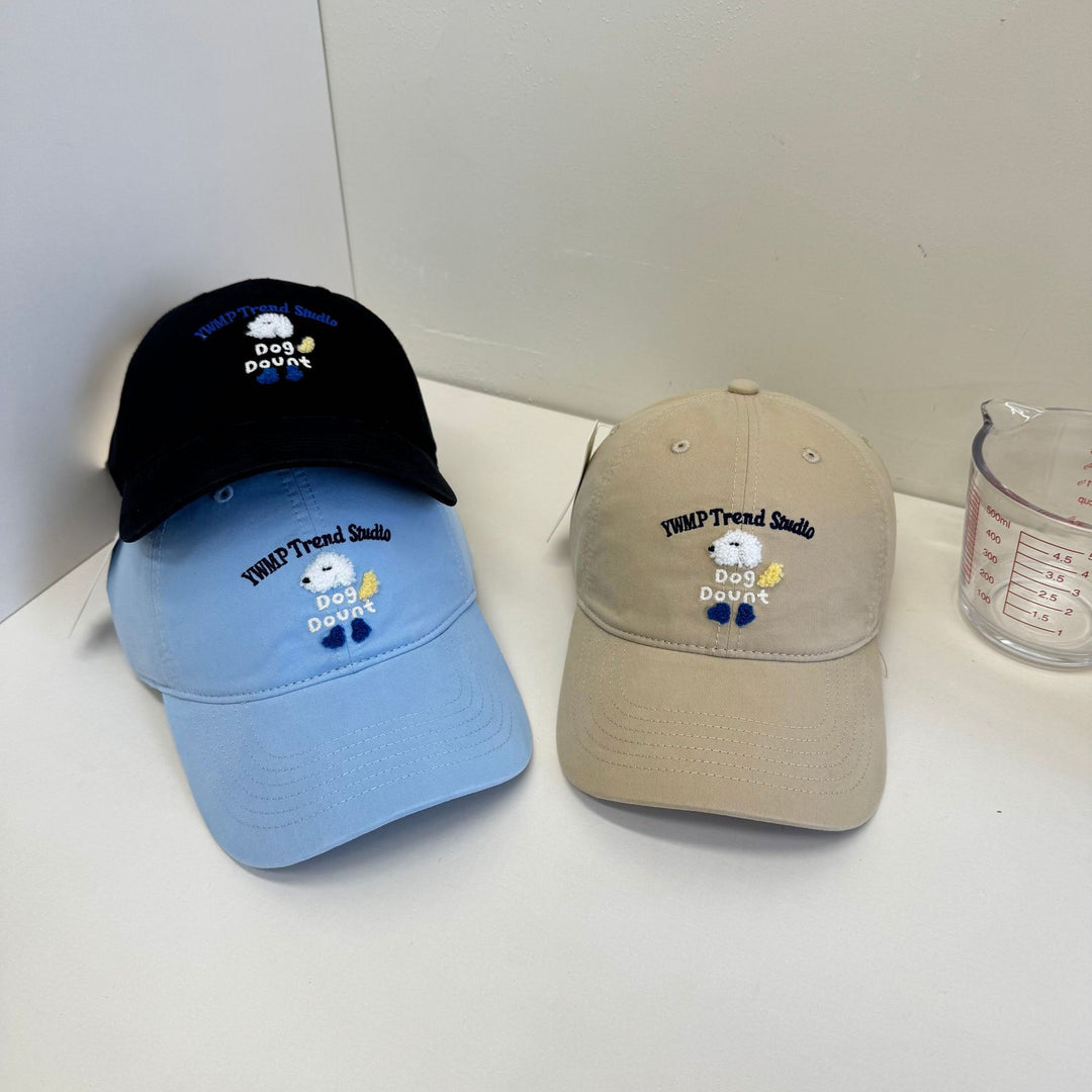 Unisex Embroidered Dog-Themed Baseball Cap Bowlift