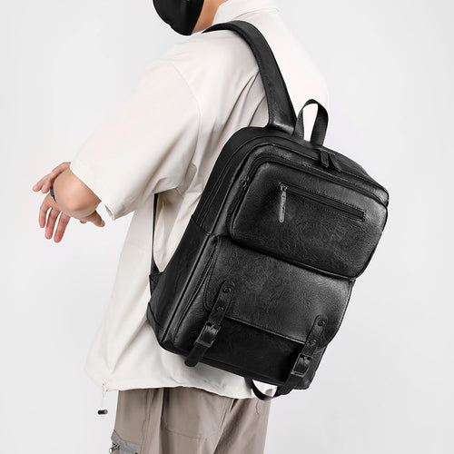 Stylish Leather Backpack Bowlift