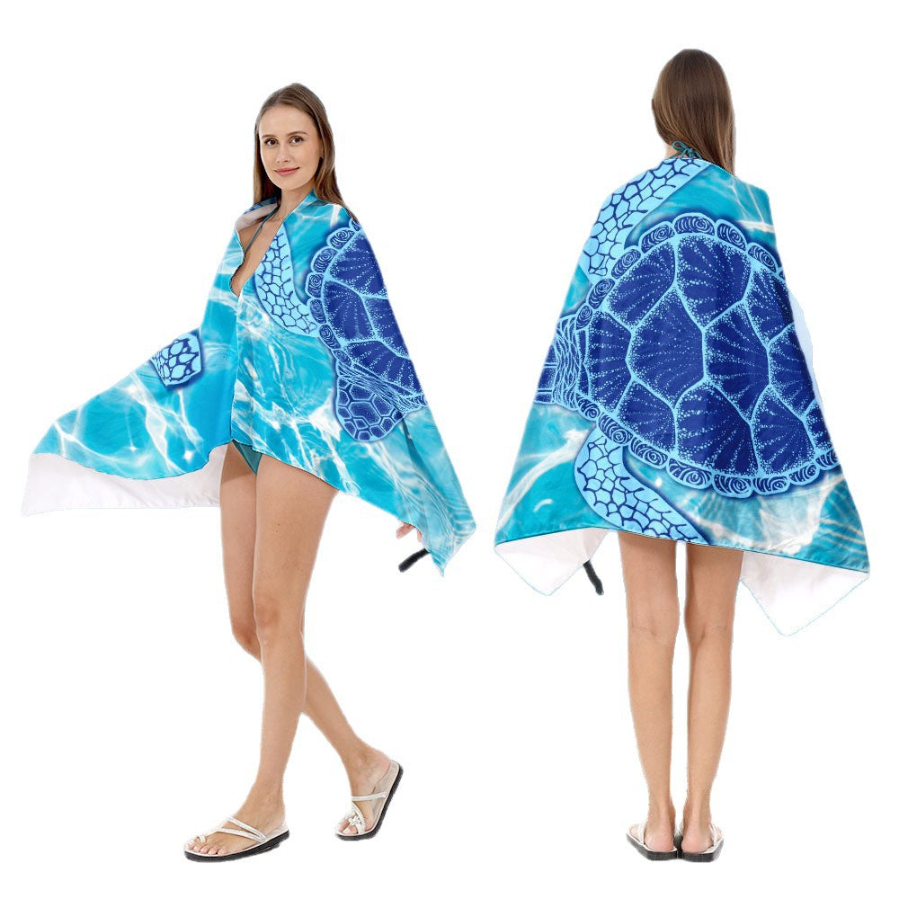 Hooded sun tent for the beach with creative mandala design Bowlift