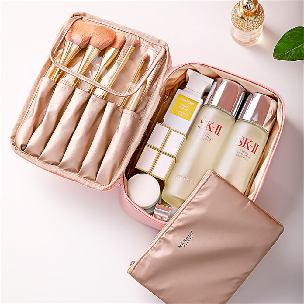 Dual Compartment Travel Makeup Organizer Bowlift