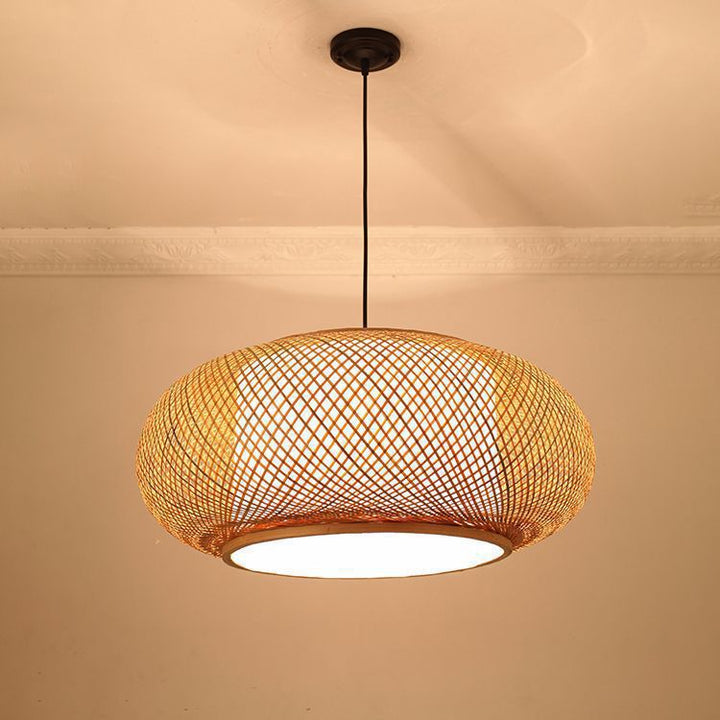 Woven Rattan Hanging Pendant Light