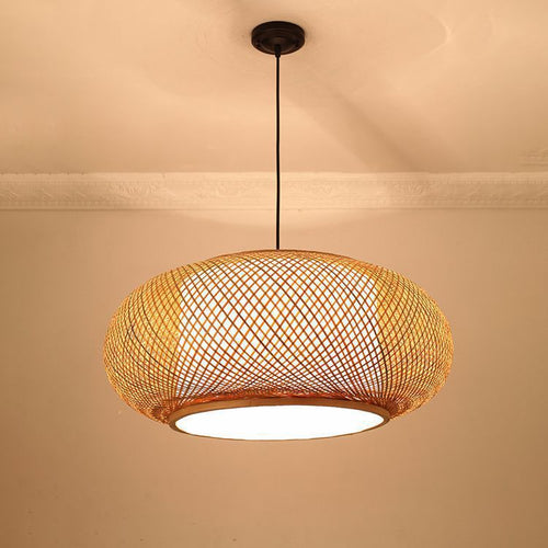 Woven Rattan Hanging Pendant Light
