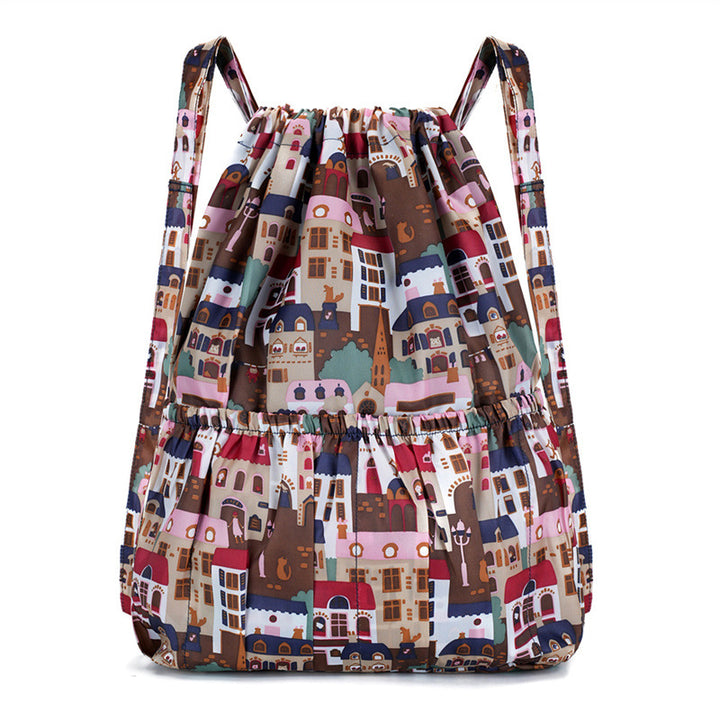 Floral Print Drawstring Backpack Bowlift