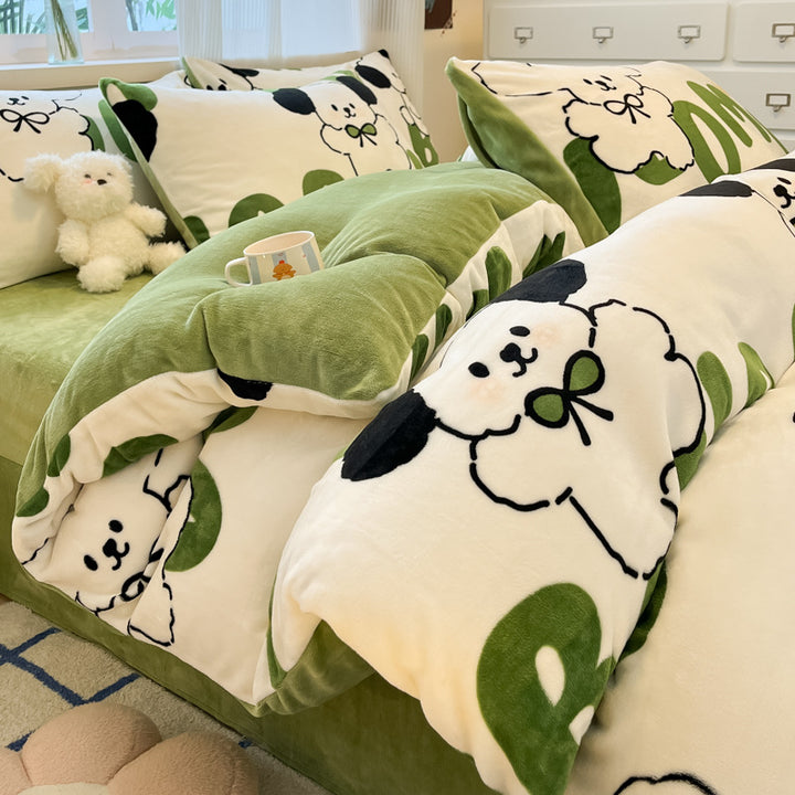 Plush Reversible Microfiber Comforter Set With Oversized Bolstered Body Pillow And Geometric Print