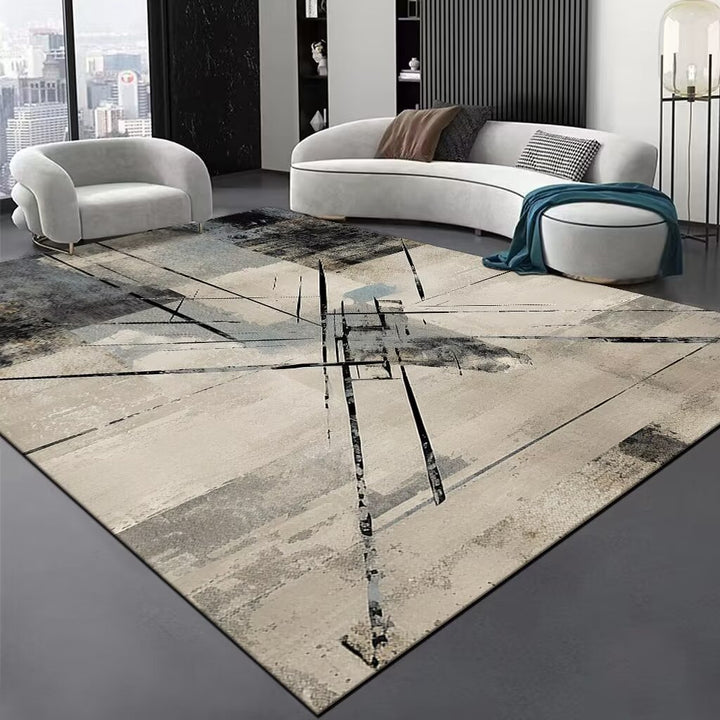 Contemporary Wave Pattern Area Rug Bowlift