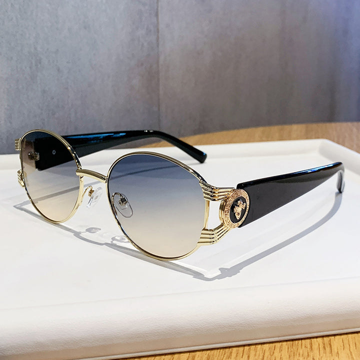 Ladies elegant sunglasses with luxurious metal frame and mirrored lenses Bowlift
