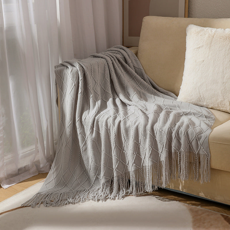 Luxurious Woven Textured Throw Blanket Bowlift