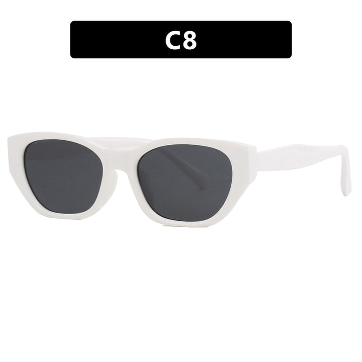 Women's futuristic cat-eye sunglasses with transparent frame and comfortable UV protection Bowlift