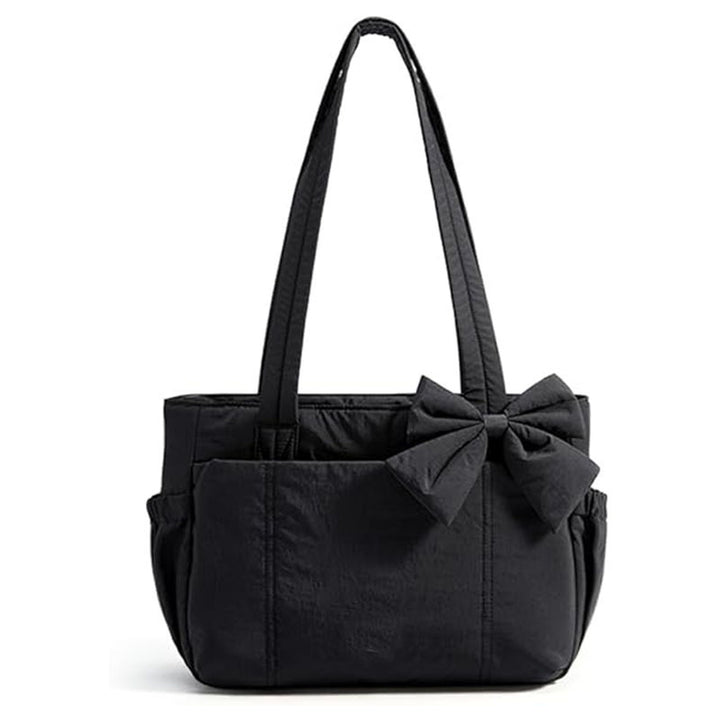 Fashionable Tote Bag with Decorative Bow Detail Bowlift