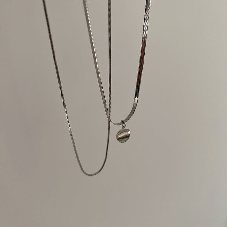 Elegant Layered Silver Chain Necklace Bowlift