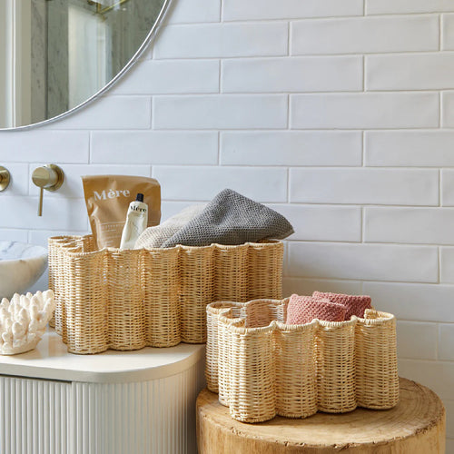 Artistic Woven Storage Basket Bowlift