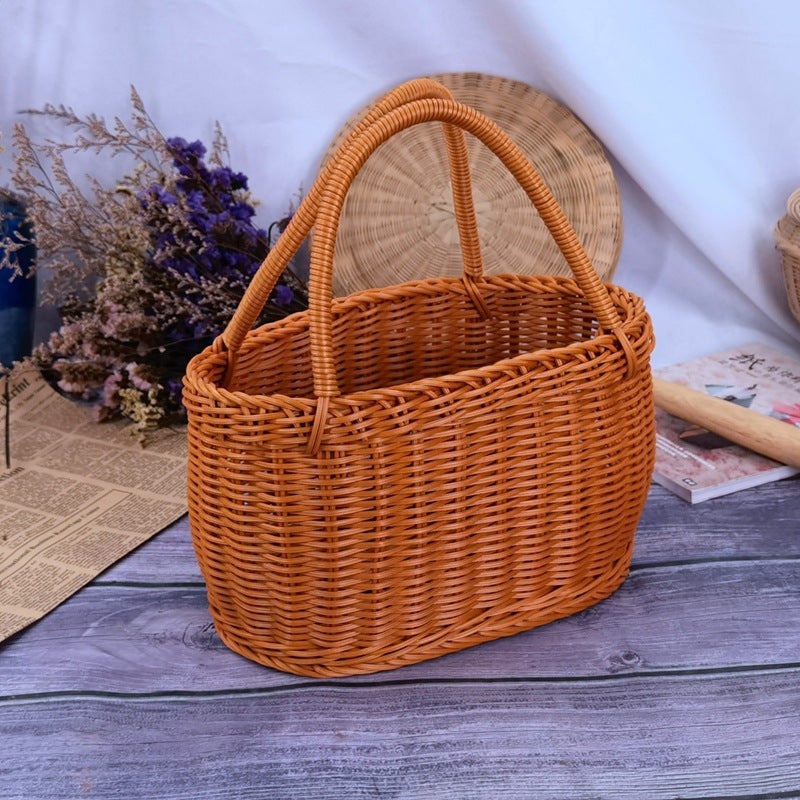 Woven Storage Basket with Sturdy Carry Handles