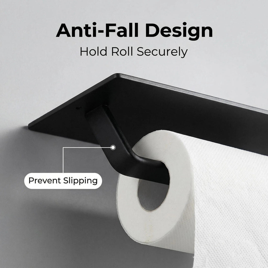 Wall-Mounted No-Drill Adhesive Stainless Steel Paper Towel Holder With Removable Spindle