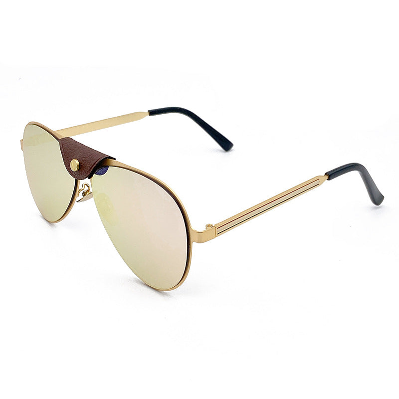 Retro Pilot Sunglasses with Blue Tinted Lenses Bowlift