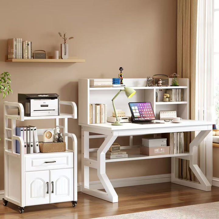 Multifunctional wooden cart with shelves and drawers Bowlift