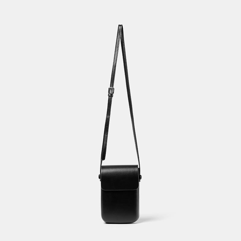 Compact Leather Crossbody Pouch Bowlift
