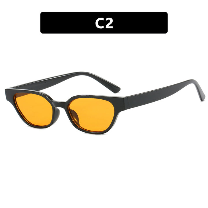 Women's fashionable sunglasses with curved frame and brown lenses Bowlift