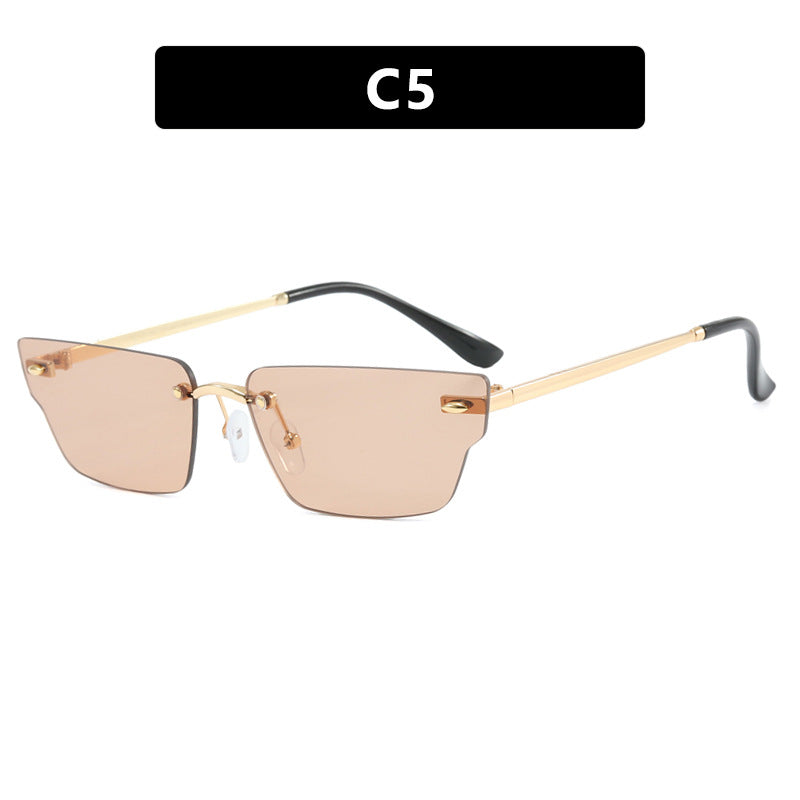Women's geometric sunglasses with delicate frame and transparent lenses Bowlift