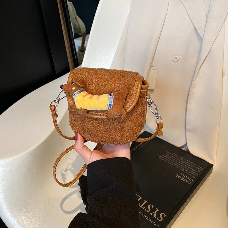 Playful Plush Shoulder Bag Bowlift