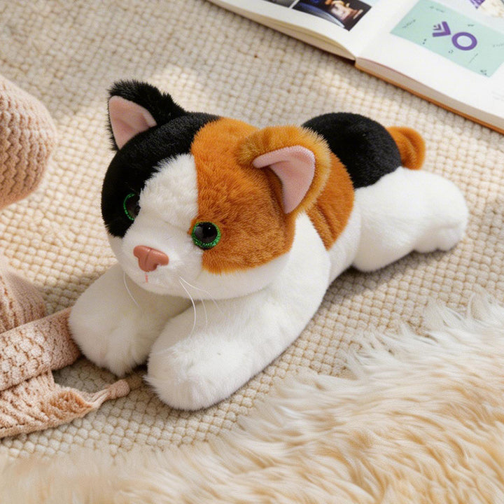 Lifelike Stretching Cat Plush Floor Cuddle Pillow Bowlift