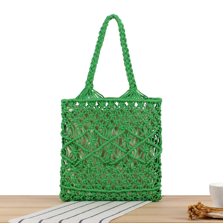 Hand-knitted tote bag with geometric patterns Bowlift