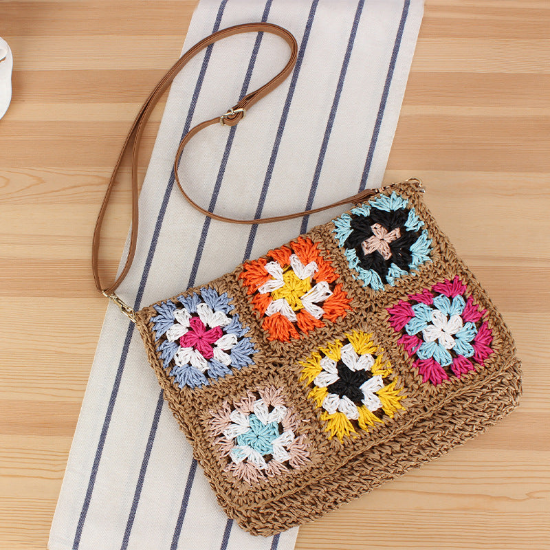 Handmade Shoulder Bag in Modern Patchwork Design Bowlift