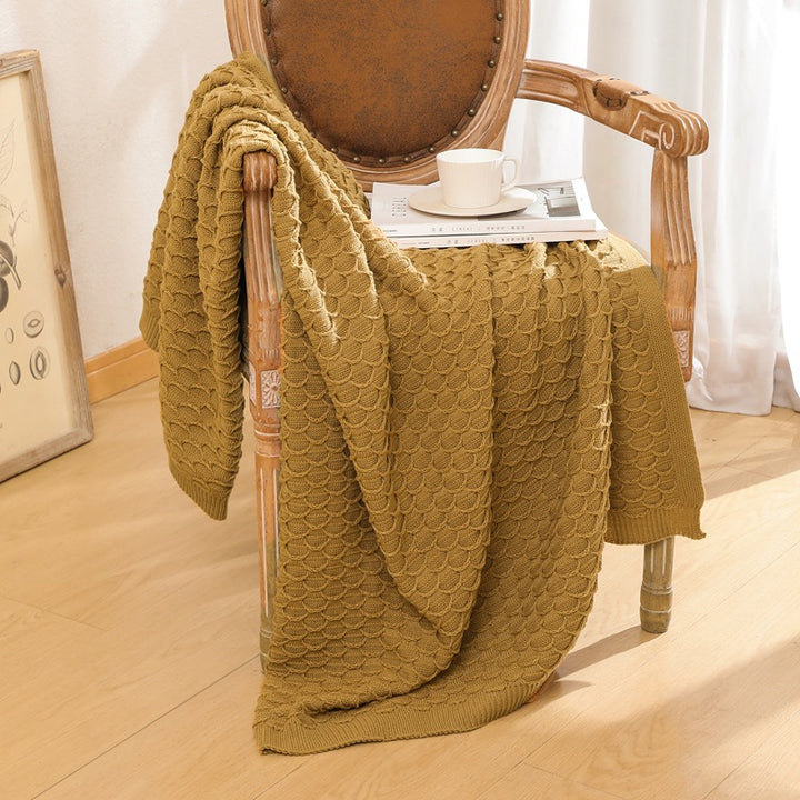 Cozy Knitted Throw Blanket Bowlift