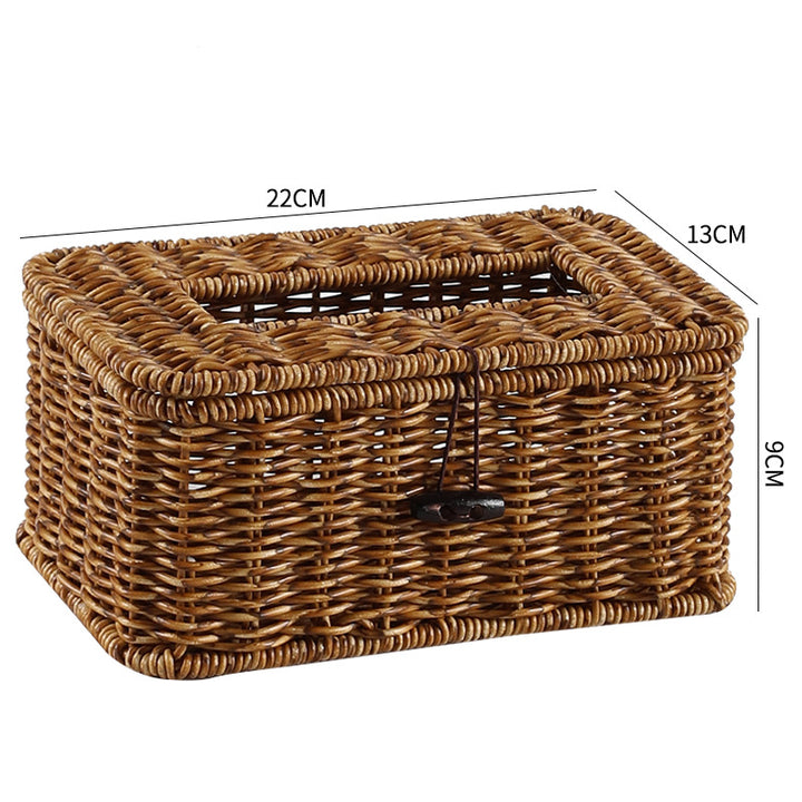 Handmade Wicker Storage Box with Lid Bowlift