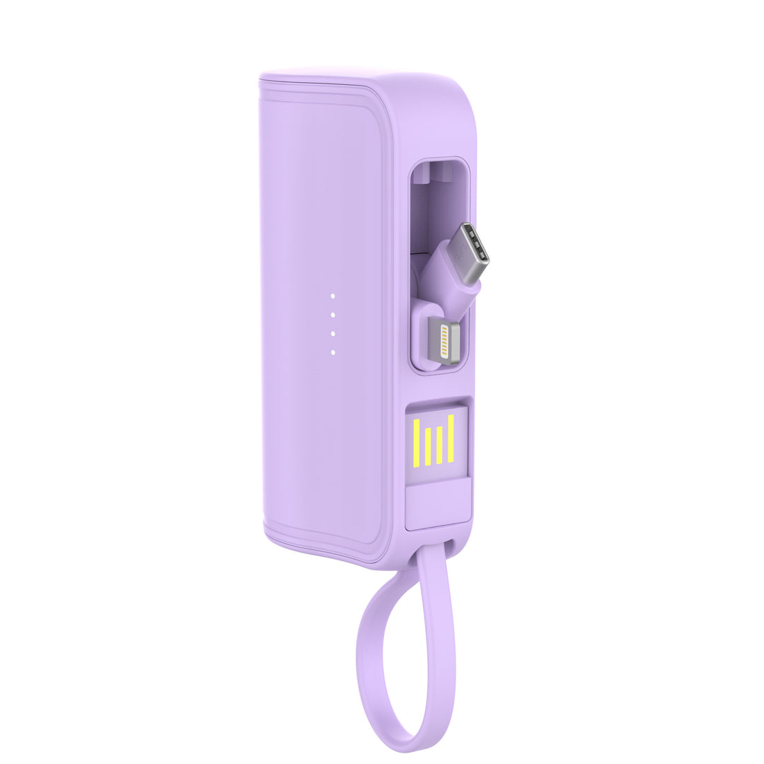 Portable power bank with integrated charging cable and digital capacity display Bowlift