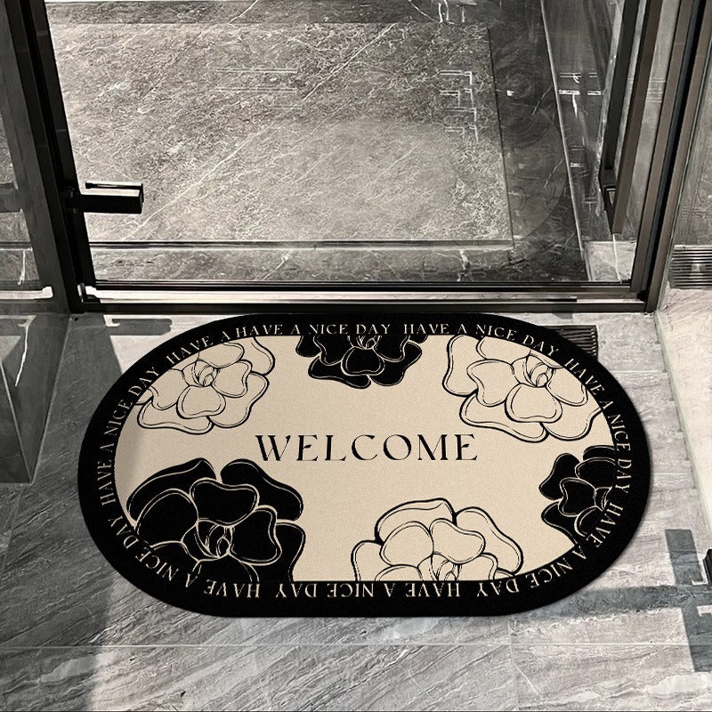 Decorative Floral Entryway Mat Bowlift