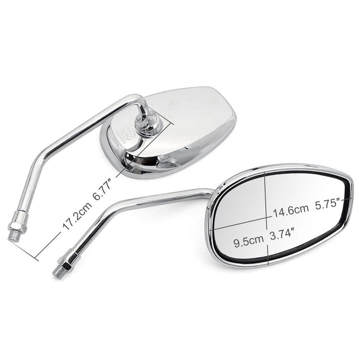 Motorcycle rearview mirror with adjustable arm and high-reflective surface Bowlift
