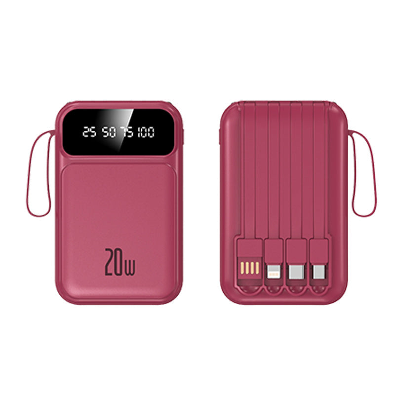 Powerbank with integrated cables and LED display Bowlift