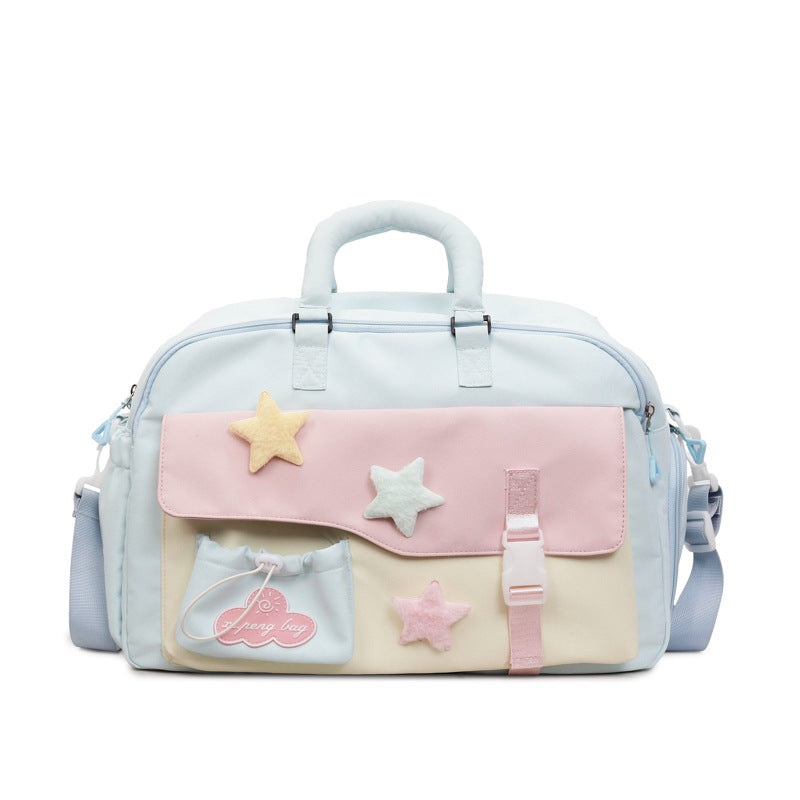 Multi-Pocket Cute Star-Themed Travel Duffel