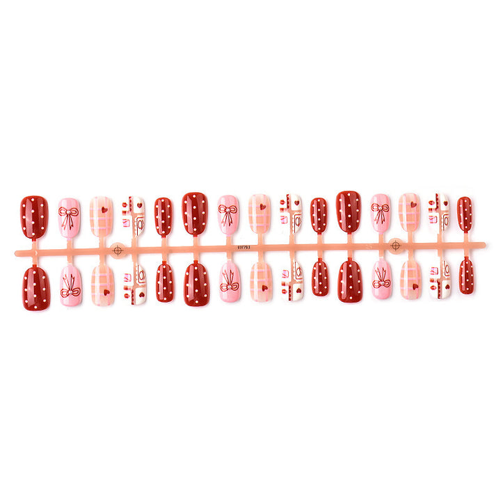 Festive Patterned Press-On Nail Art Bowlift
