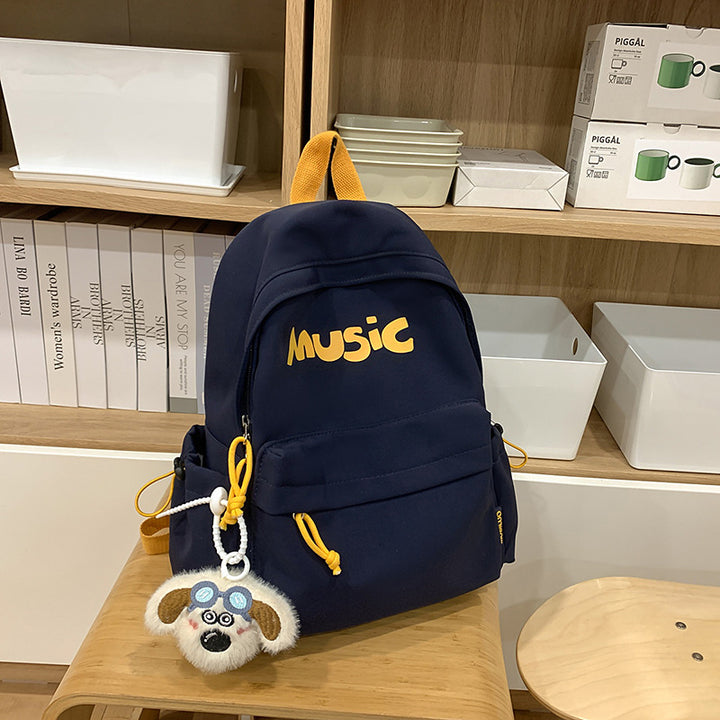 Casual Music-Themed Backpack Bowlift