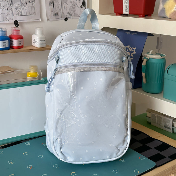 Transparent Dot-Patterned Backpack Bowlift