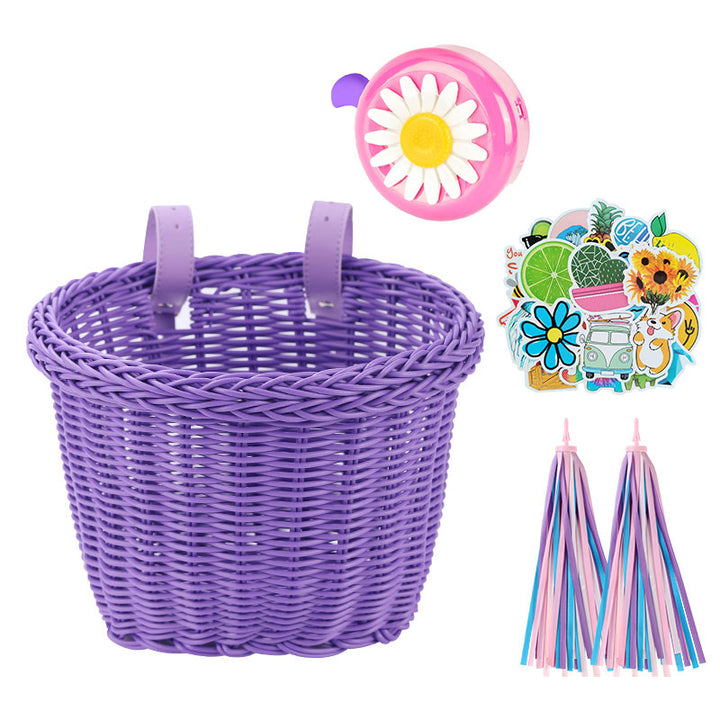 Decorative Woven Bicycle Storage Basket Bowlift