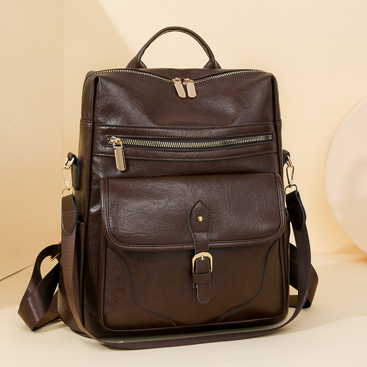 Versatile Leather Backpack Bowlift