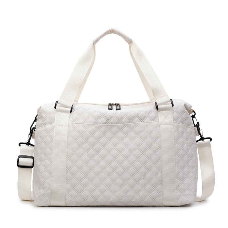 Quilted Fabric Travel Duffle Bag Bowlift