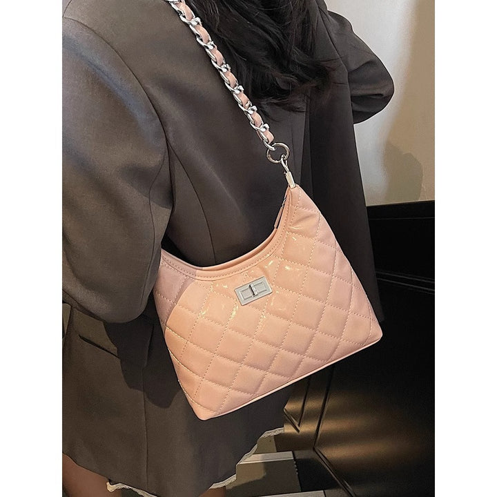 Quilted Faux Leather Chain Handbag Bowlift