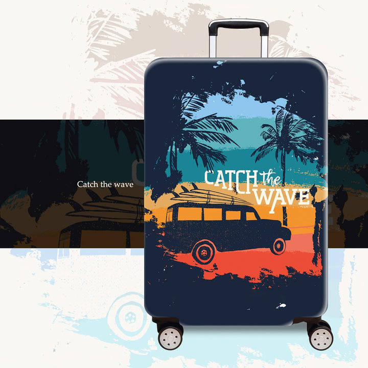 Women's Hard Shell Suitcase with Tropical Vacation Design Bowlift