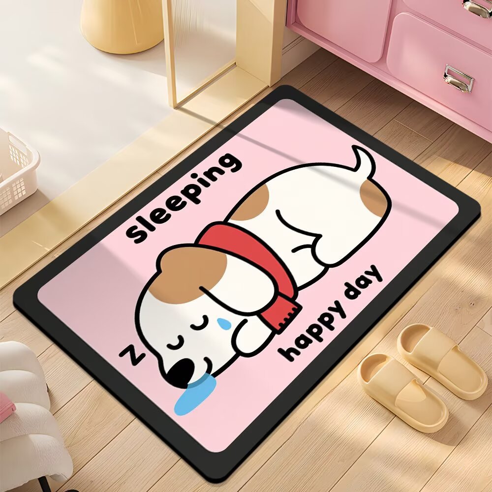 Cute Cartoon Dog Shower Mat Bowlift
