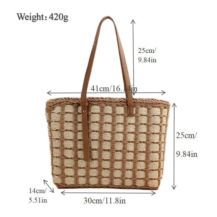 Spacious handbag with woven design Bowlift