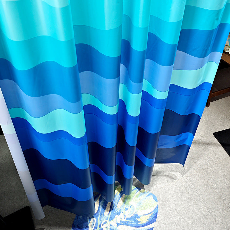 Ocean Wave Pattern Shower Curtain Bowlift
