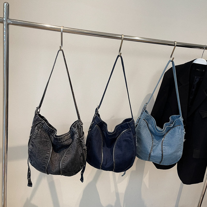 Fashionable Denim Shoulder Bag Bowlift