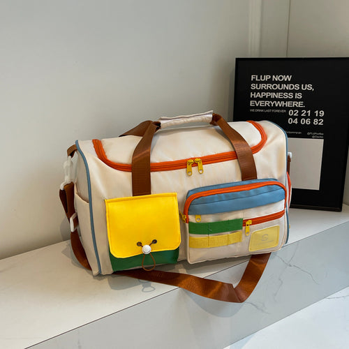 Colorful Multi-Pocket Sports Duffle Bag
