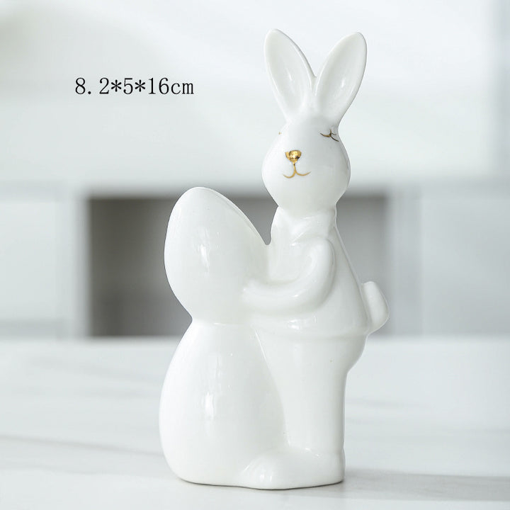 Ceramic Bunny Figurine Bowlift
