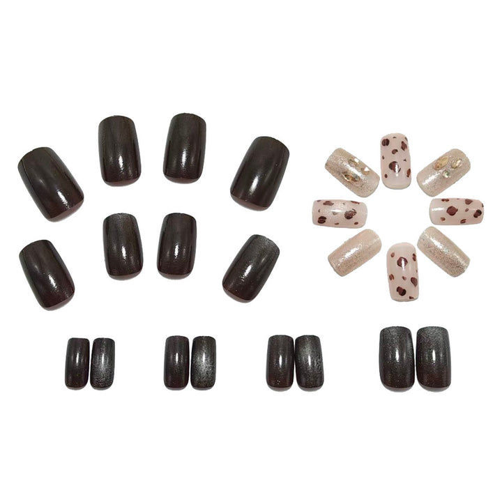 Artificial nails with luxurious shine and animal design Bowlift