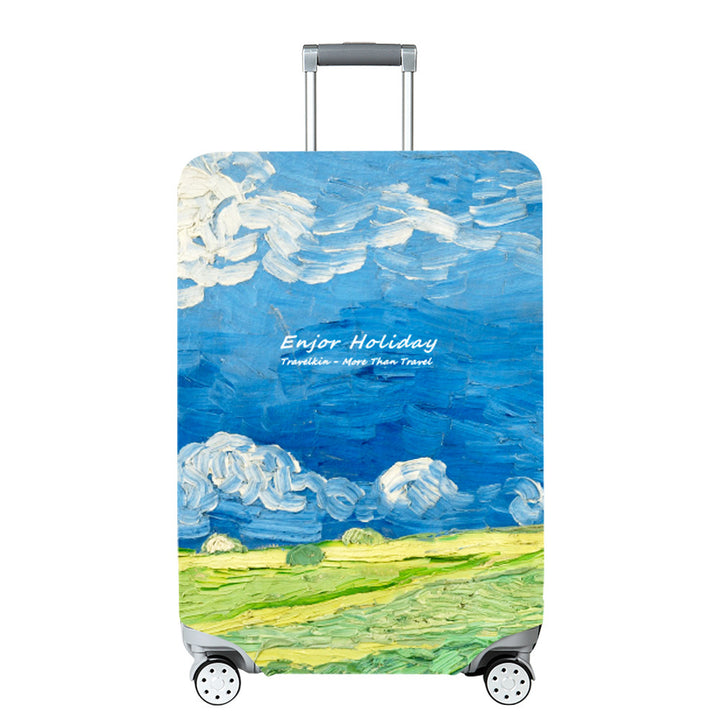 Unisex Hard Shell Travel Suitcase with Creative Travel Motif Bowlift
