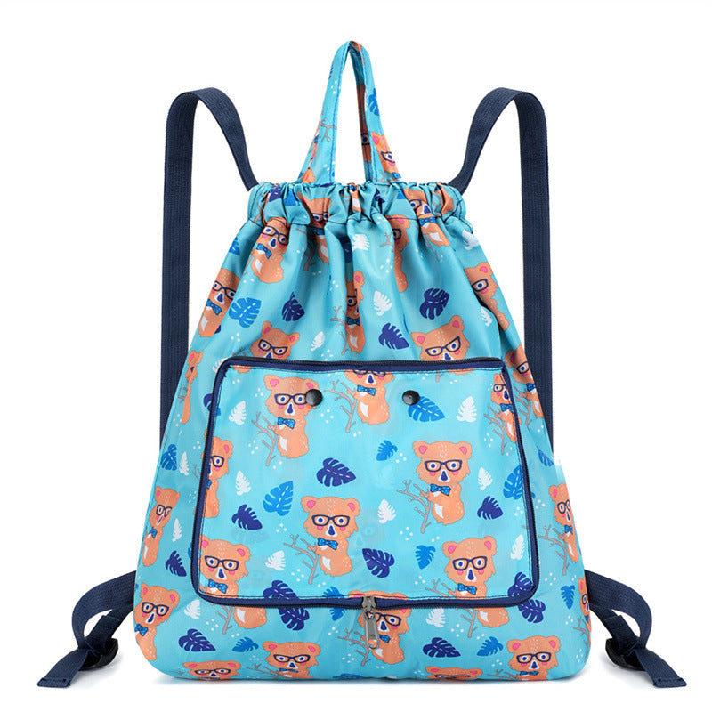 Lightweight Floral Drawstring Backpack Bowlift